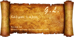 Galyas Lajos névjegykártya